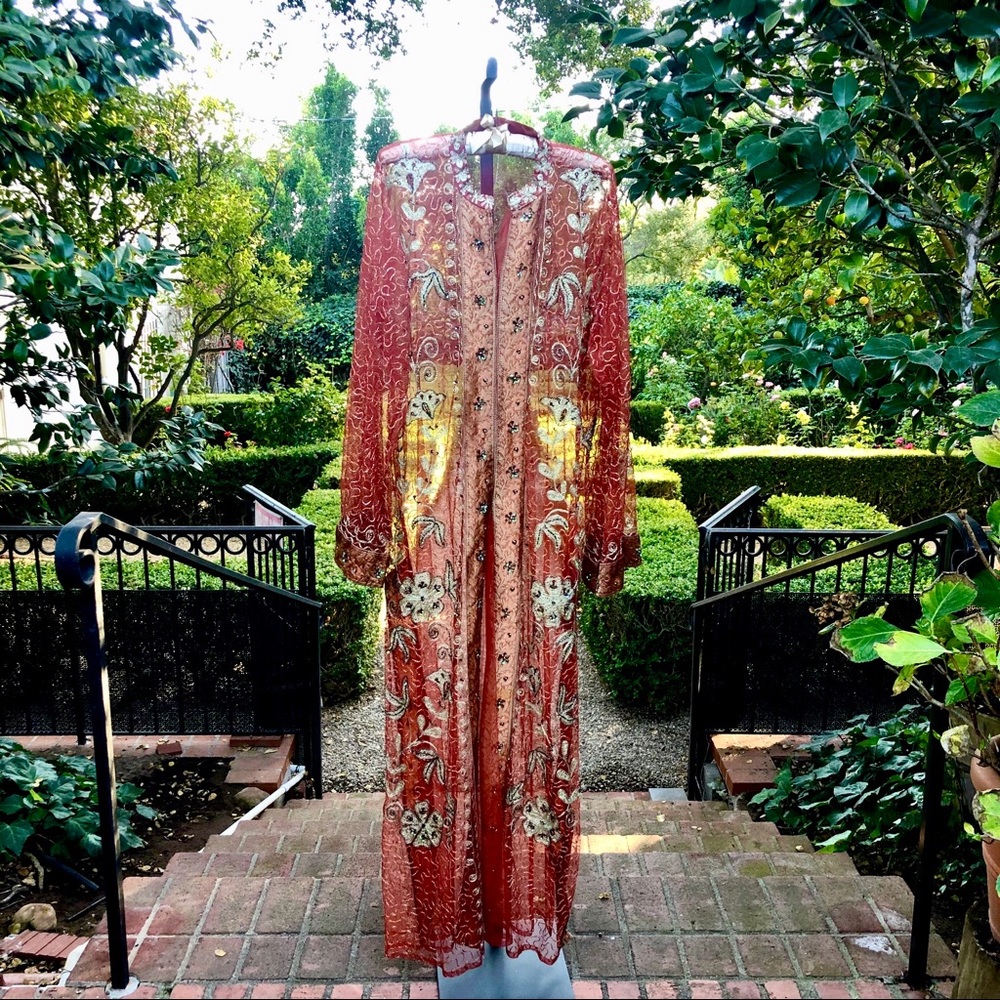 ❤️ Vtg Embroidered Women’s Caftan Kaftan Plus 1X - Picture 8 of 11